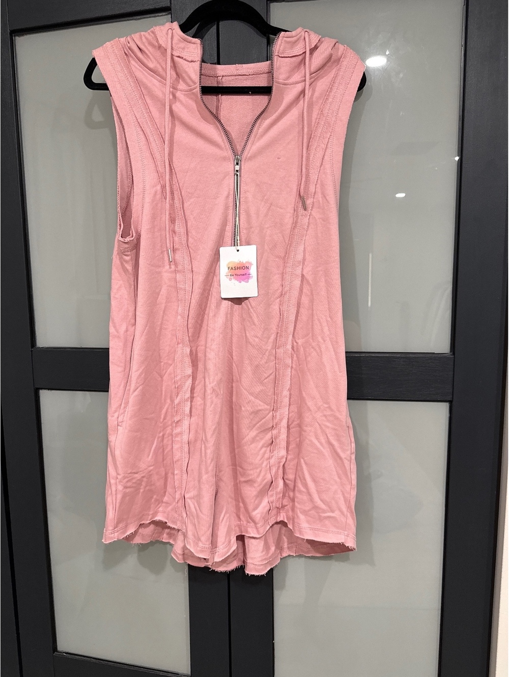 Dusty pink hooded romper